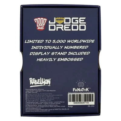 2000 AD Judge Dredd Badge Replica