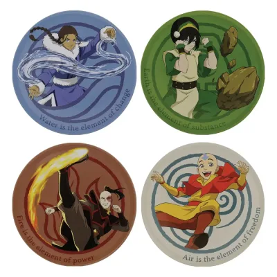 Avatar the Last Airbender Set of 4 Embossed Metal Coasters