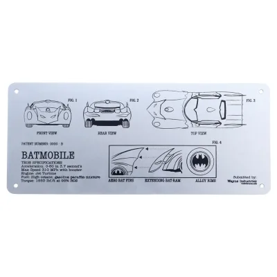 DC Batman Batmobile Schematic Fan-Plate