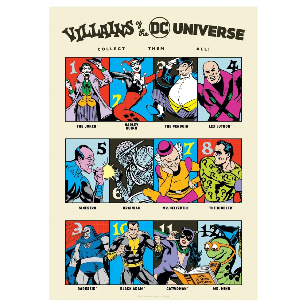 DC 90th Anniversary Villains Art print