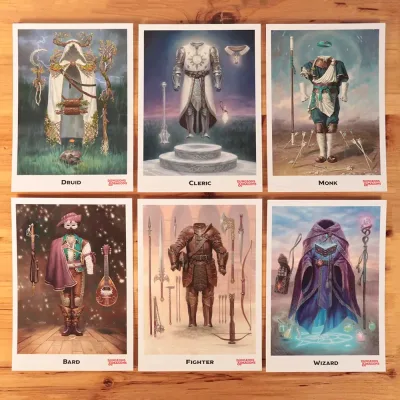 Dungeons & Dragons Class Cards and D20 Flip Coin