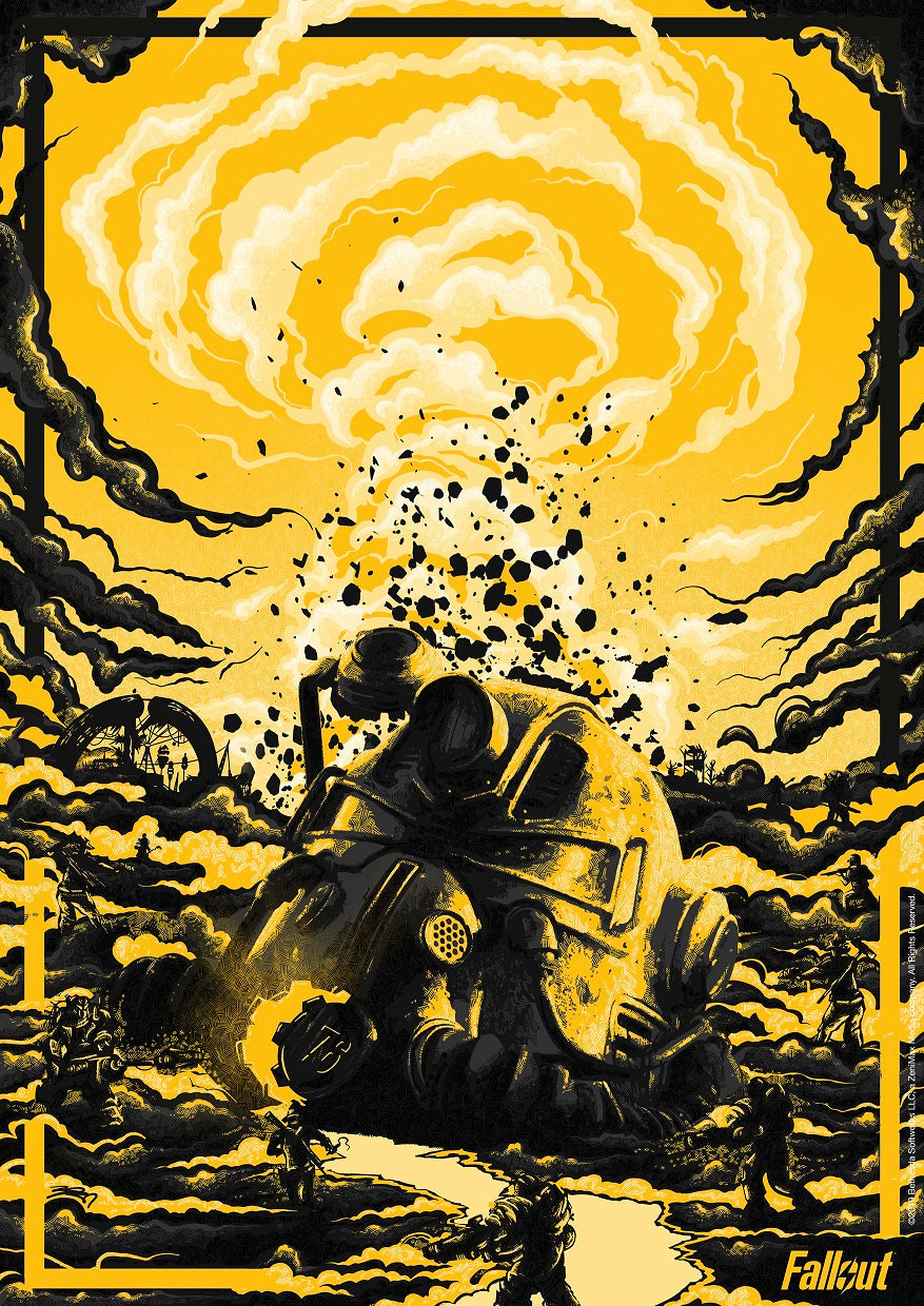 Fallout Limited Edition Power Armour Helmet A3 Art Print