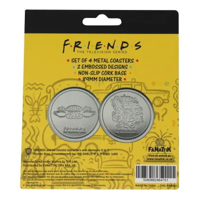 Friends Set of 4 Embossed Metal Coasters