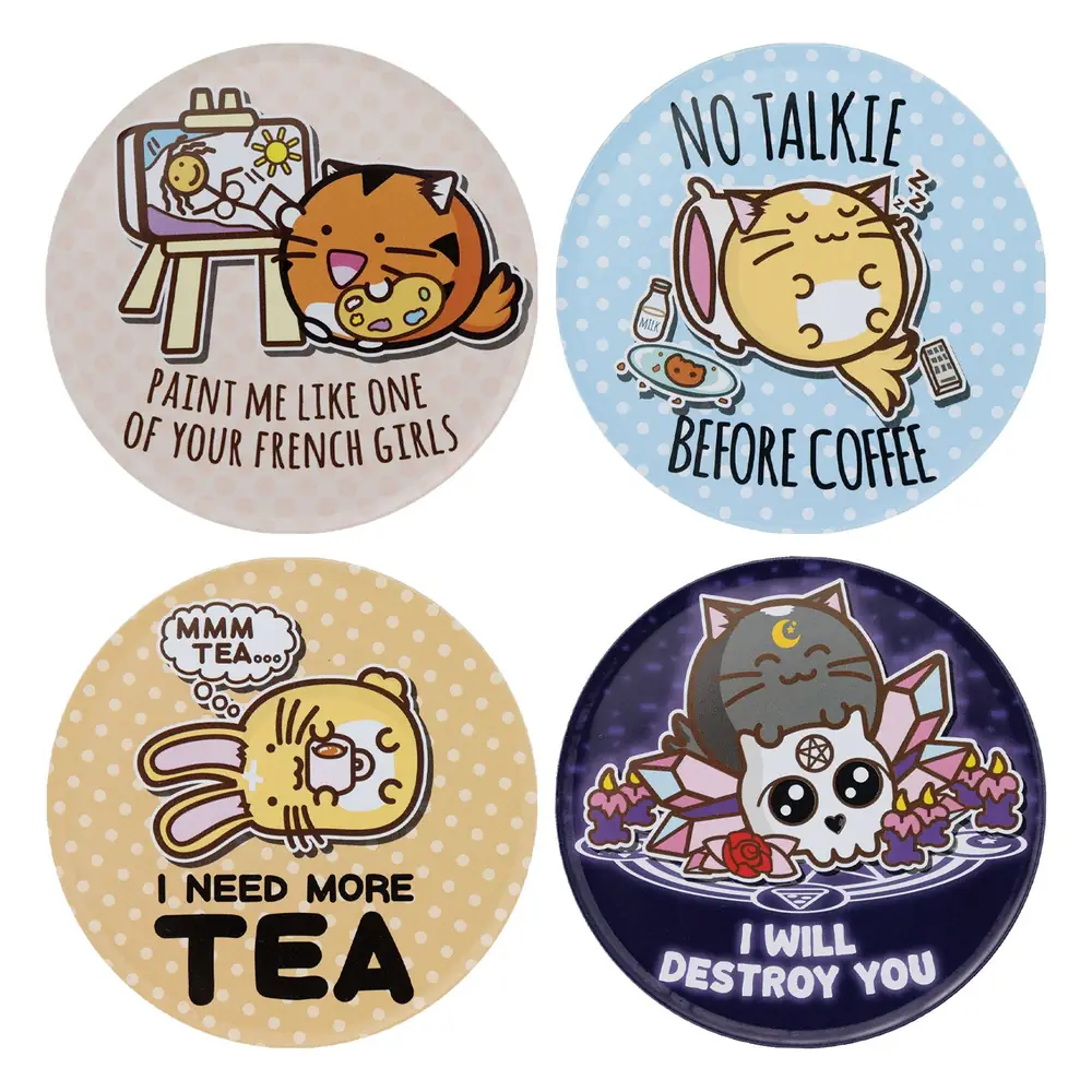 Fuzzballs Set of 4 Drinks Coasters