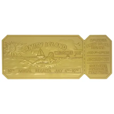 Jaws 50th Anniversary 24k Gold Plated Regatta Ticket
