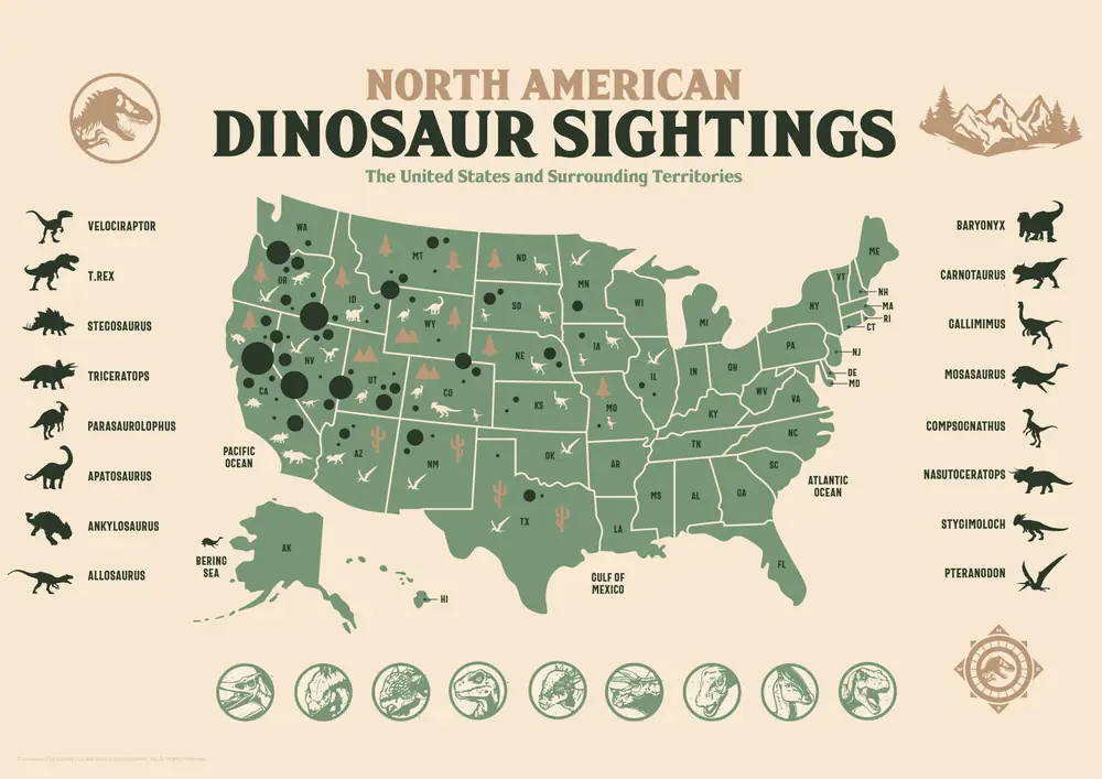 Jurassic World Limited Edition Art Print - Dinosaur Sightings