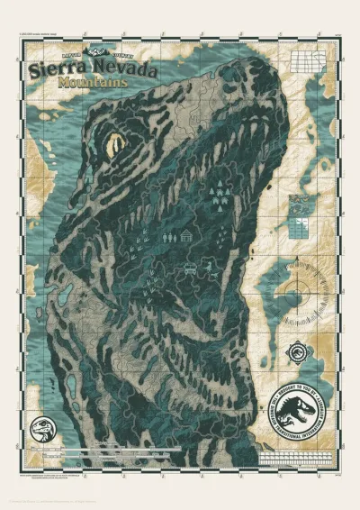 Jurassic World Limited Edition Art Print - Sierra Nevada Mountains