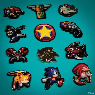 Sonic The Hedgehog Mystery Pin Badge CDU Containing 12 Blind Boxes