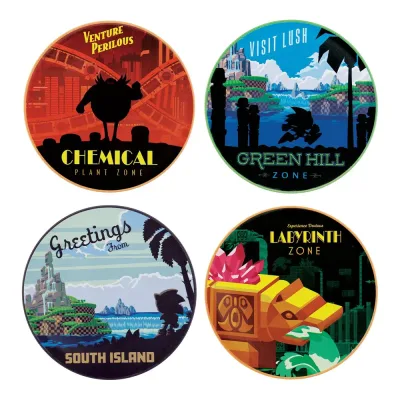 Sonic The Hedgehog – Set of 4 Location Coasters