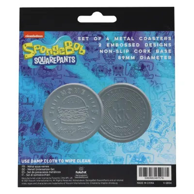 SpongeBob SquarePants Set of 4 Embossed Metal Coasters