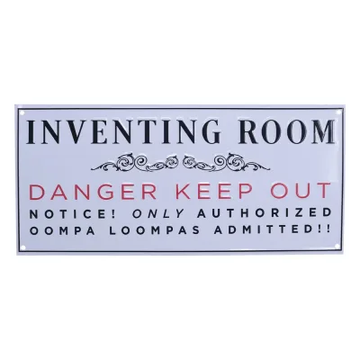 Willy Wonka and the Chocolate Factory Inventing Room Tin Sign