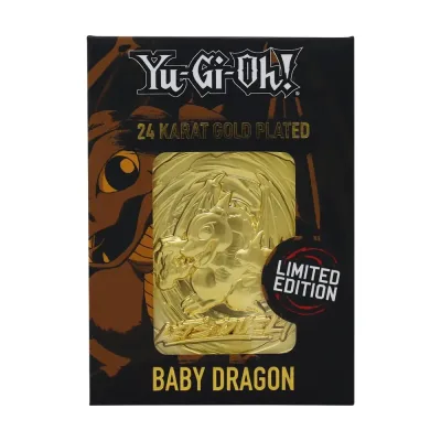 Yu-Gi-Oh! Limited Edition 24k Gold Plated Baby Dragon Metal Card