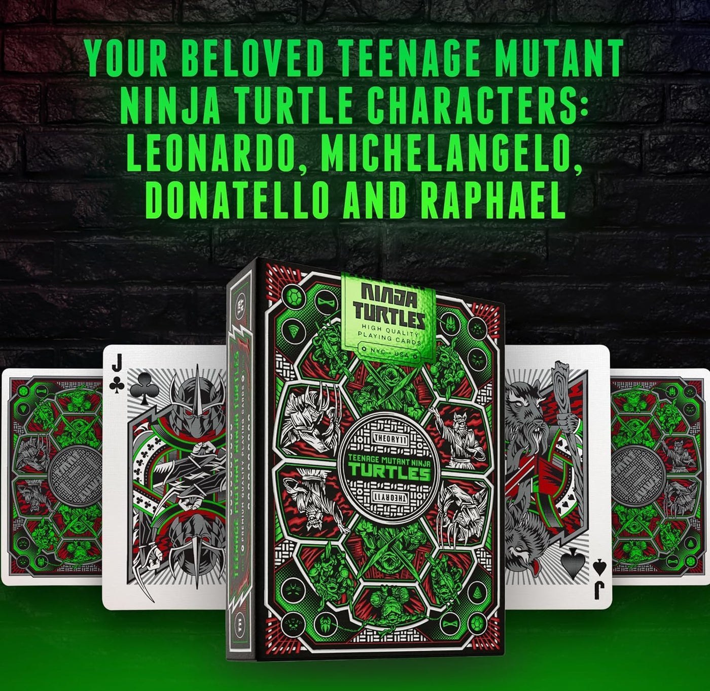theory11 Teenage Mutant Ninja Turtles Premium Playing Cards, Poker Size Standard Index, Luxury Playing Cards