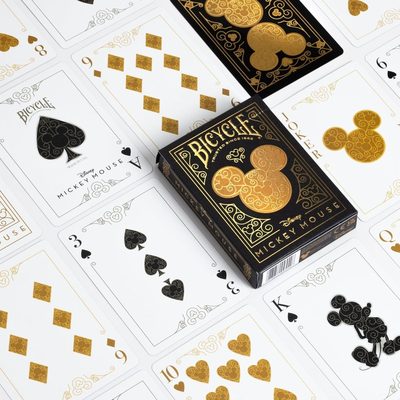 Mickey Mouse Playing Cards - Black and Gold